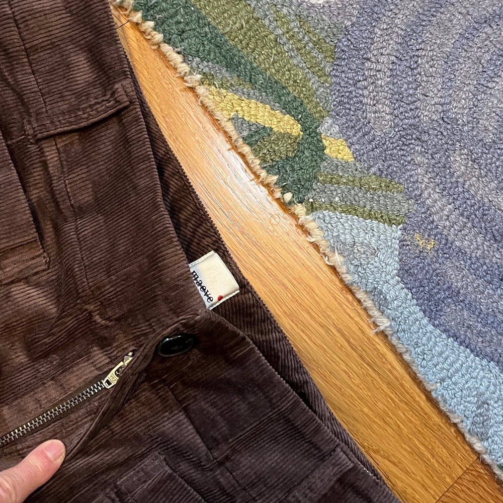 Anthropologie x Maeve Colette Wide-Leg Full Length Corduroy Pants Brown 33 NWT - Picture 9 of 14
